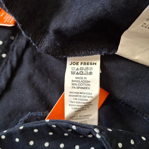 Polka Dot Midrise Slim Chino Sz 14 Comfy Stretch Cotton New W Tags Joe Fresh - Picture 13 of 13